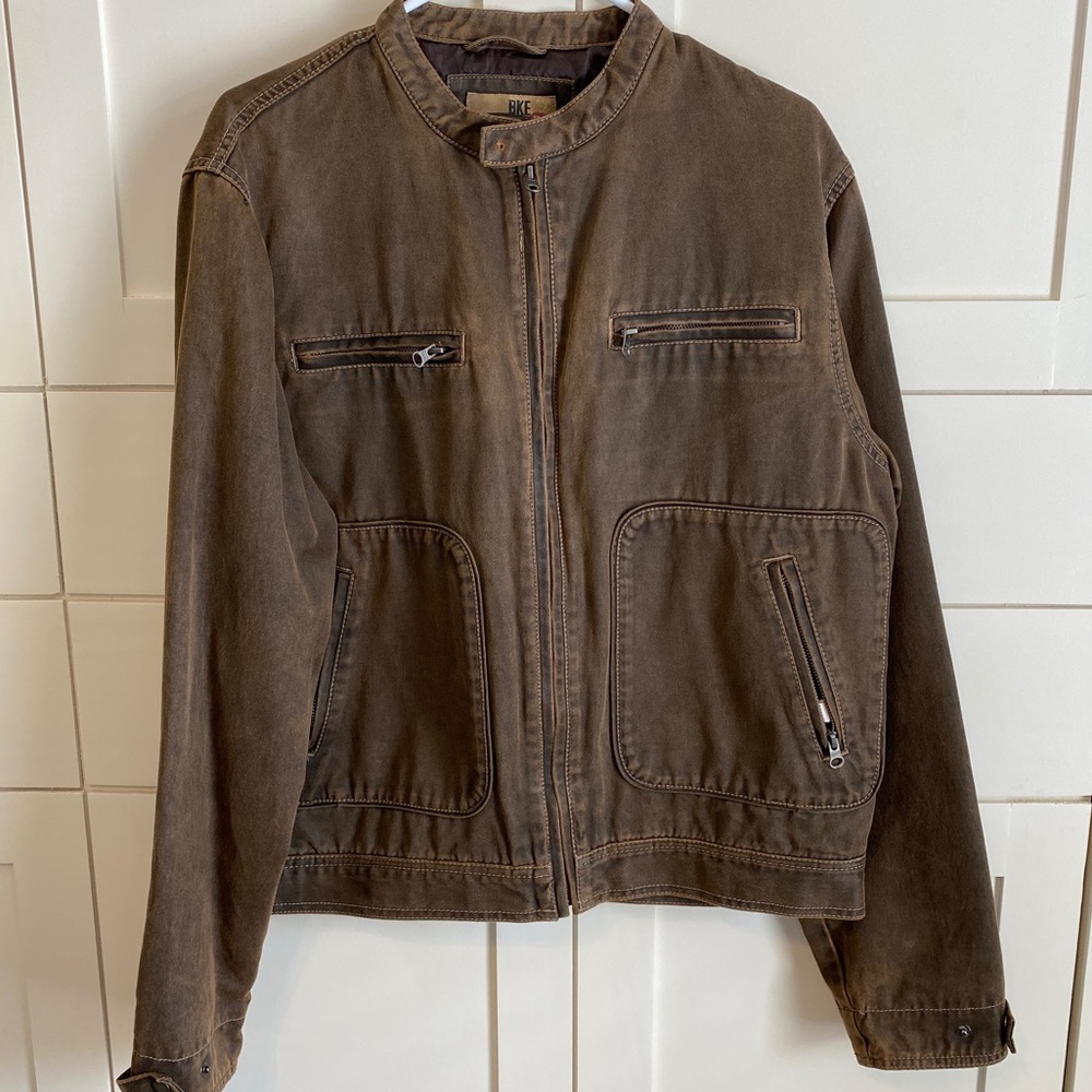 Buckle BKE Brown Biker Jacket - Size Large